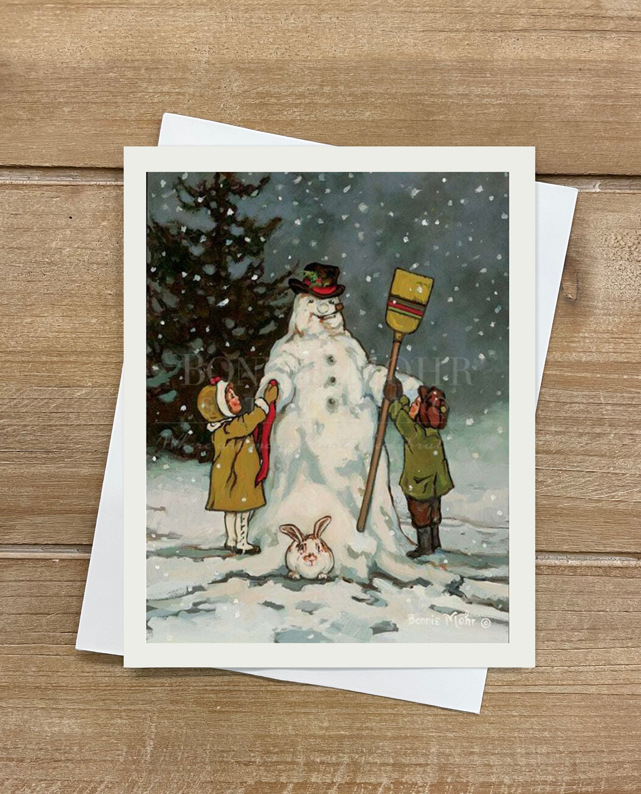 Frosty - A set of Christmas cards by artist Bonnie Mohr featuring a