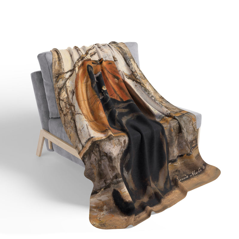 Black Cat Sherpa Fleece Blanket