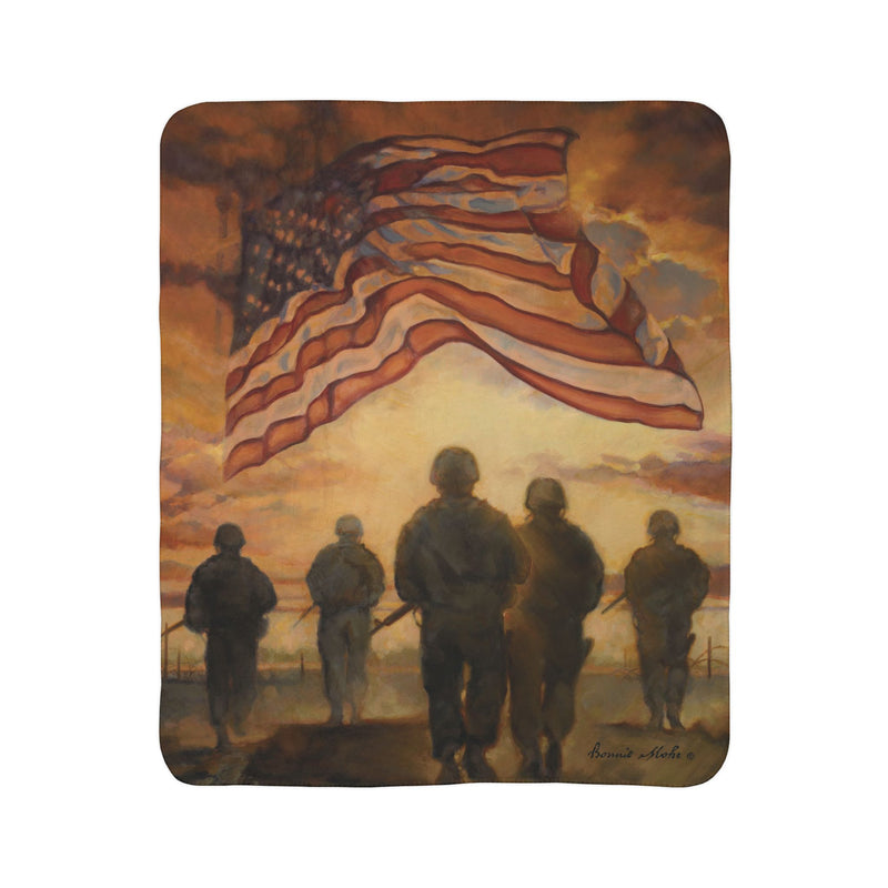 Bless America's Heroes Sherpa Fleece Blanket