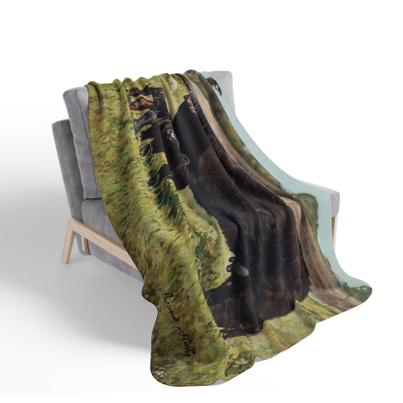 Black Beauties Sherpa Fleece Blanket