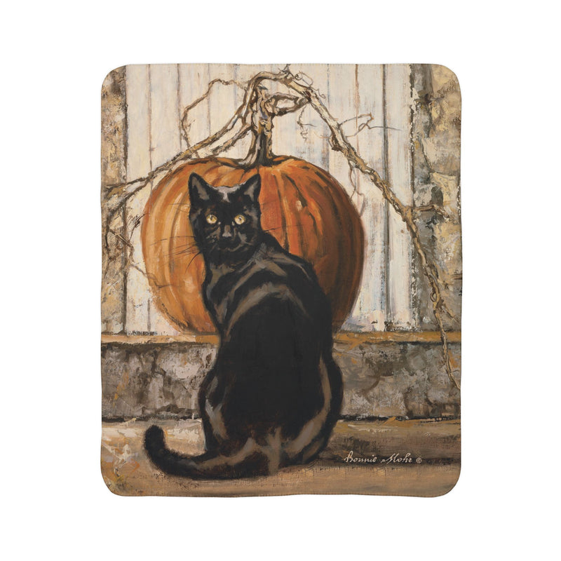 Black Cat Sherpa Fleece Blanket