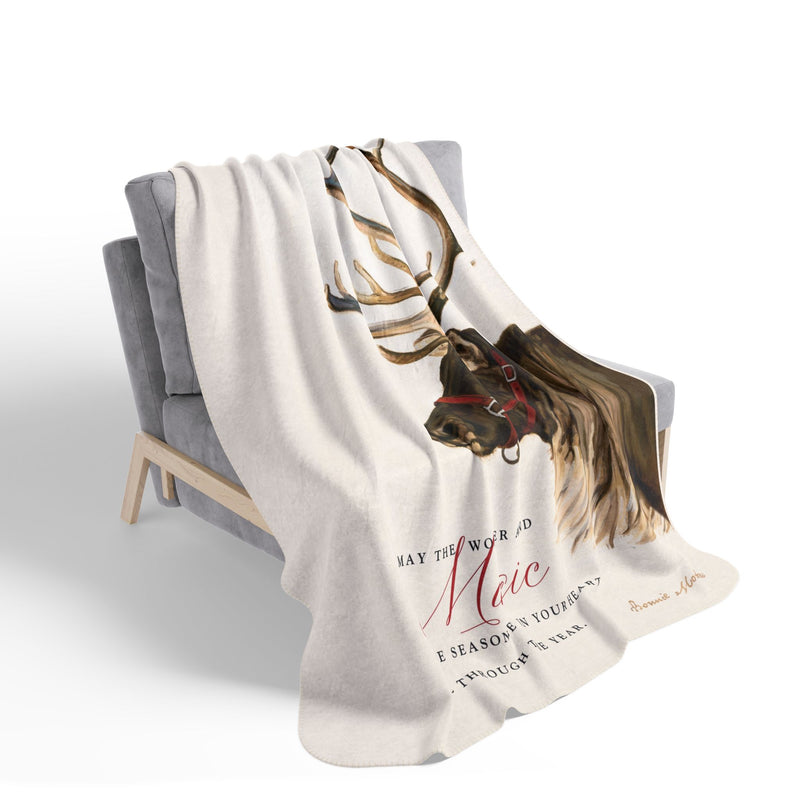 Reindeer Magic Sherpa Fleece Blanket