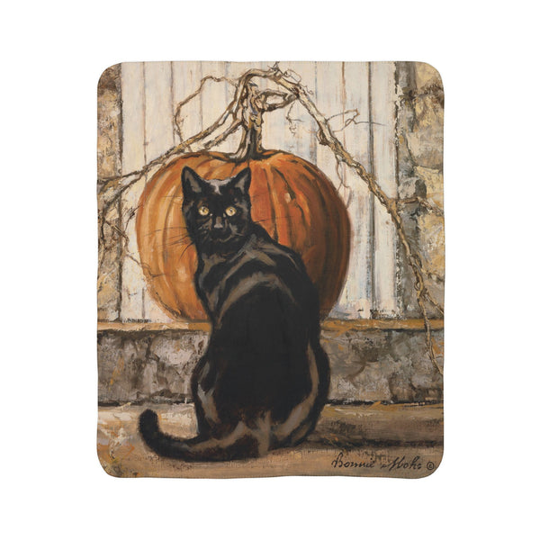 Black Cat Sherpa Fleece Blanket